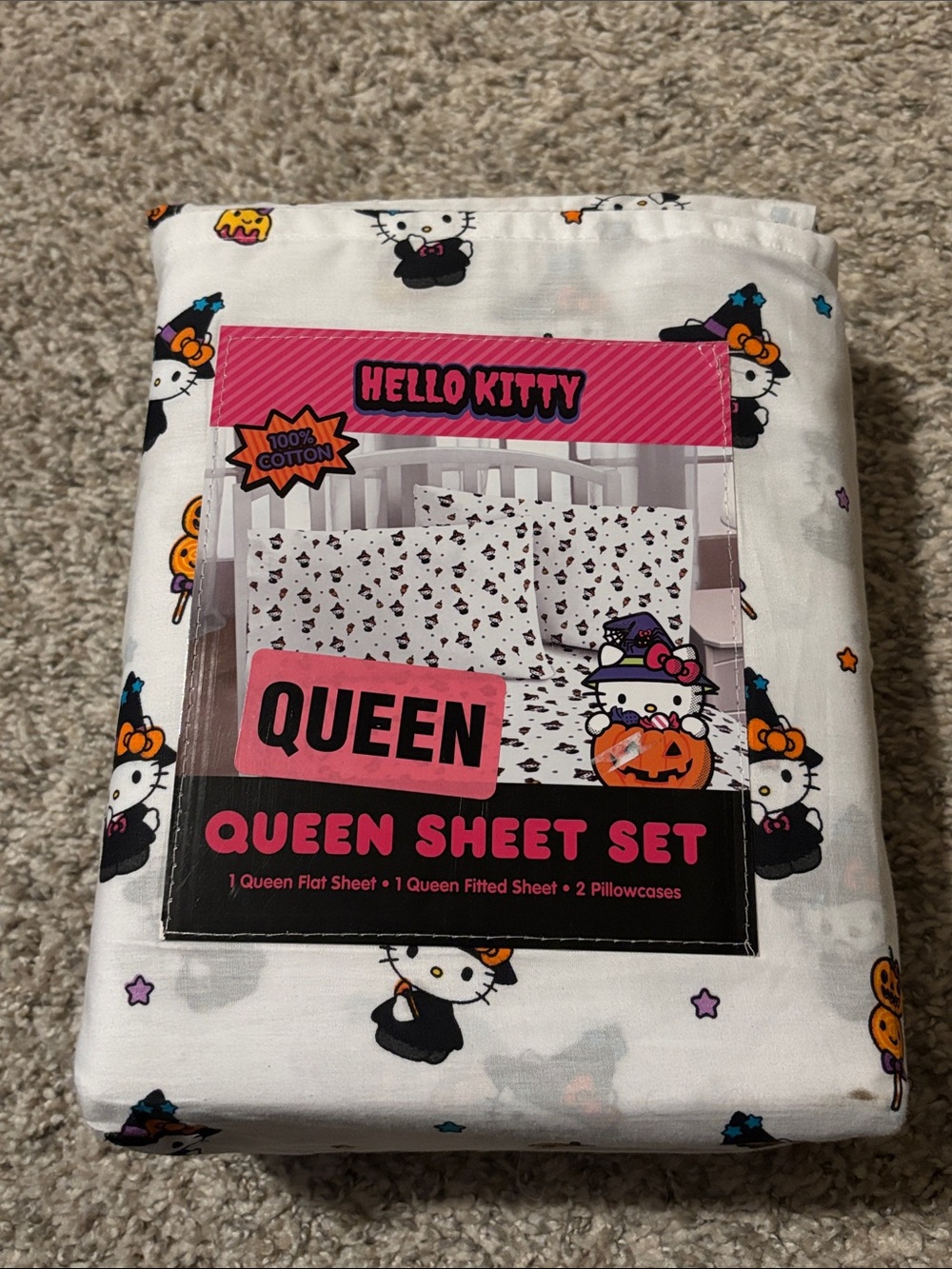 NWT Hello Kitty Halloween Witch Queen Sheet Set